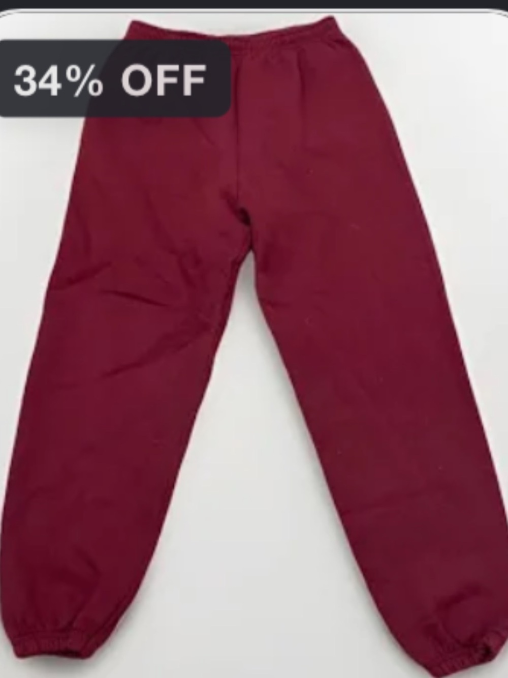 Cozy Maroon Elastic Waist Joggers Comfy